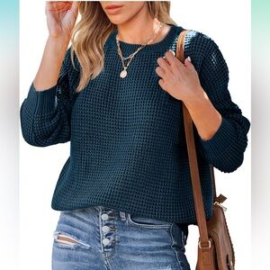 NWT Teal Waffle Knit Sweater